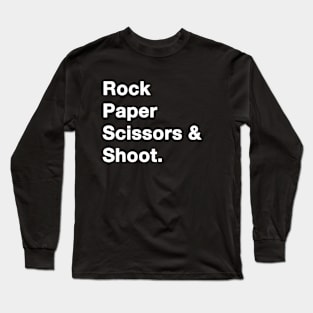 Rock Paper Scissors Shoot White Long Sleeve T-Shirt